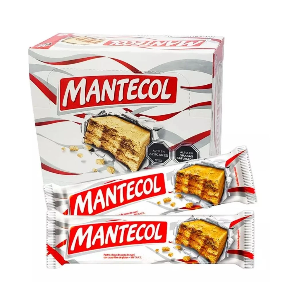Barritas de Mantecol Clásico, el turrón de maní argentino, en su envoltorio