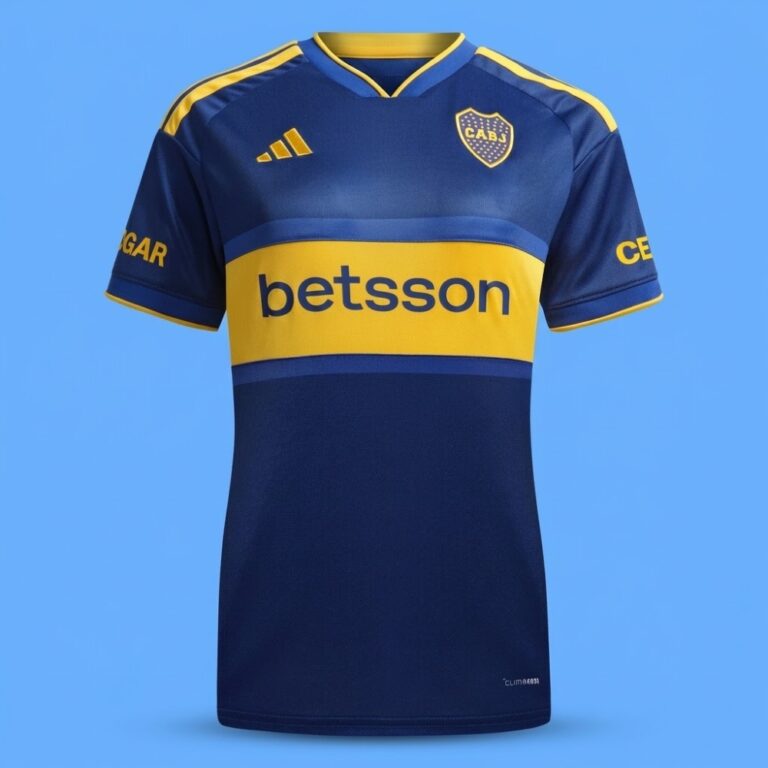 Camiseta titular de Boca Juniors 26/27 de adidas, azul con franja amarilla